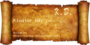 Kindler Dóra névjegykártya
