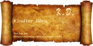 Kindler Dóra névjegykártya